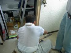 作業5日目、浴室室の壁復旧工事と止めていた給排水の復旧作業です。